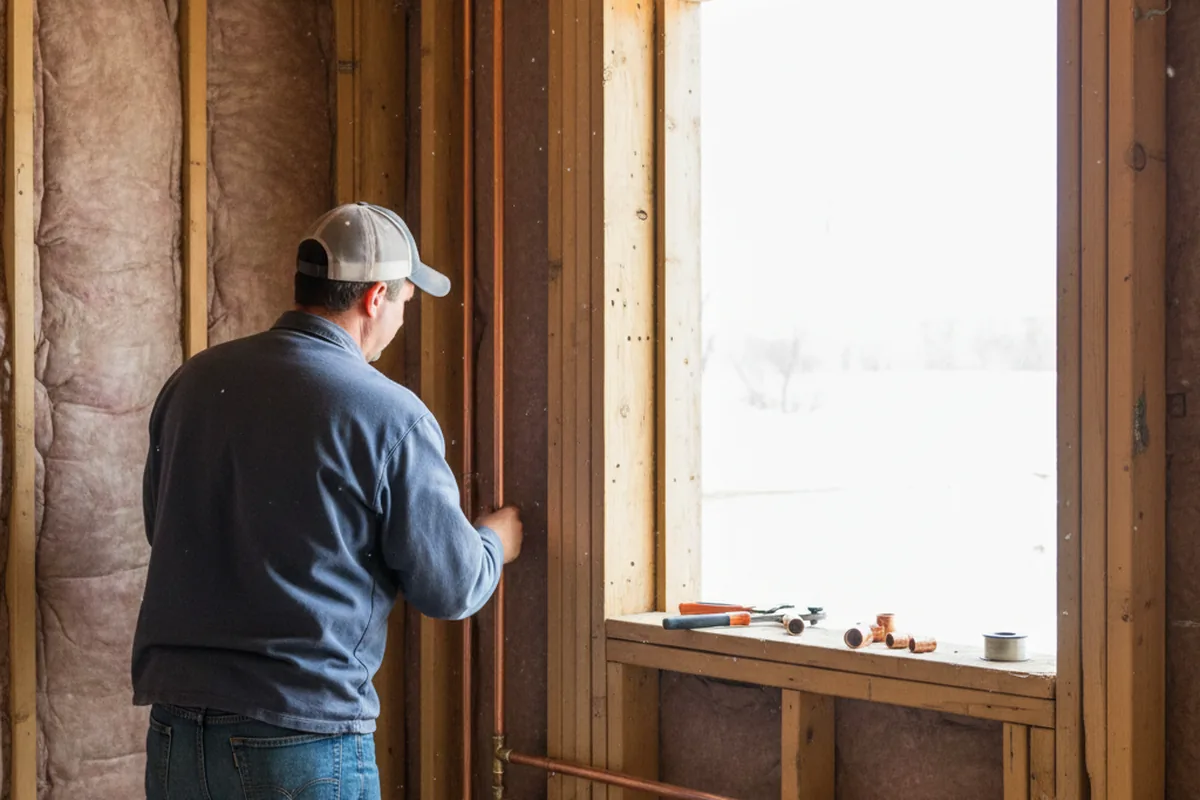 Licensed plumber running new copper supply lines in a Willows home